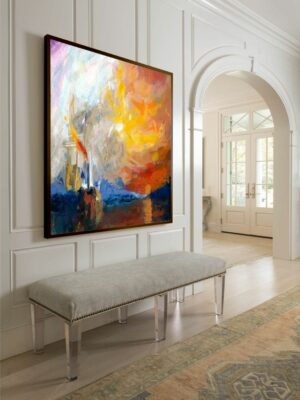 Sunset Symphony Over Water – Contemporary Canvas Art