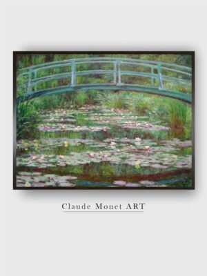 “Blue  Green The Japanese Footbridge Canvas Wall Art”