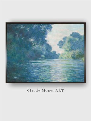 “Blue  white Bras De Seine Prs De Giverny Painting Framed Wall Art”