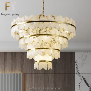 Modern copper living room lamp alabaster chandelier designer creative villa bedroom room restaurant lamps