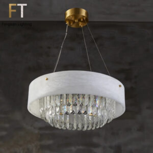 Luxury crystal chandelier High-end alabaster chandelier Marble column chandelier