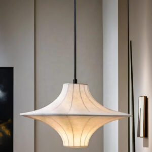 Nordic Simple Art Creative Modern Design Style Silk Hanging Lamp Fabric Pendant Light Chandelier